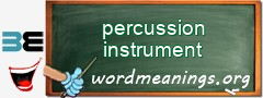 WordMeaning blackboard for percussion instrument